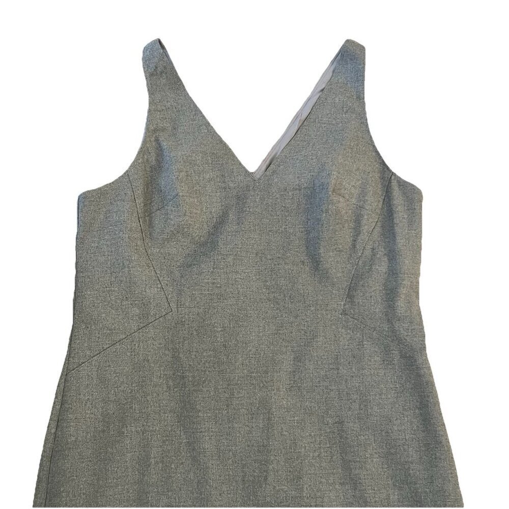 Banana Republic Womens Luxe Brushed Twill Sheath Dress Size 14 Gray Lined Career - Picture 2 of 9